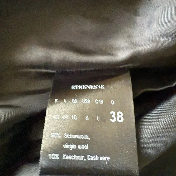 Strenesse Gabriele Strehle Germany Black Wool Cashmere embroidered jacket size 6 - Picture 9 of 9